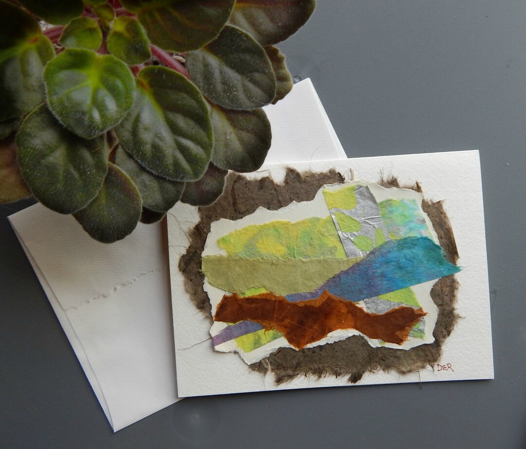 Original Collage Blank Greeting Card Abstract Collage Art 5x7 - Etsy