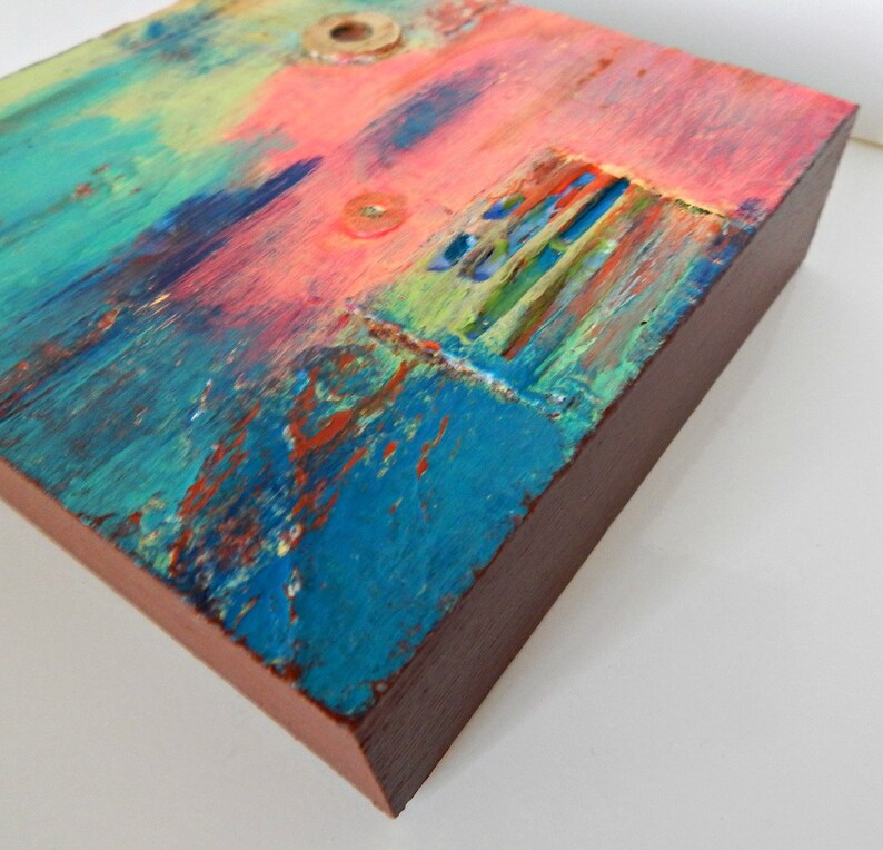 MODERN Rustic Abstract Painting Rustic Abstract Mixed Media Etsy