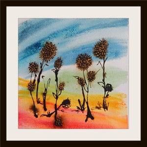 Original Abstract Watercolor, &quot;Into The Weeds&quot; Surrealist, Watercolor Painting,  Original Painting, Weeds #1