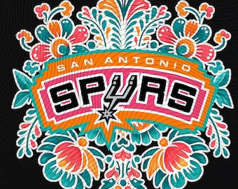 Spurs Floral Fiesta design PNG. Instant download