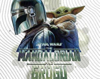 Star Wars the Mandalorian and Grogu PNG instant download