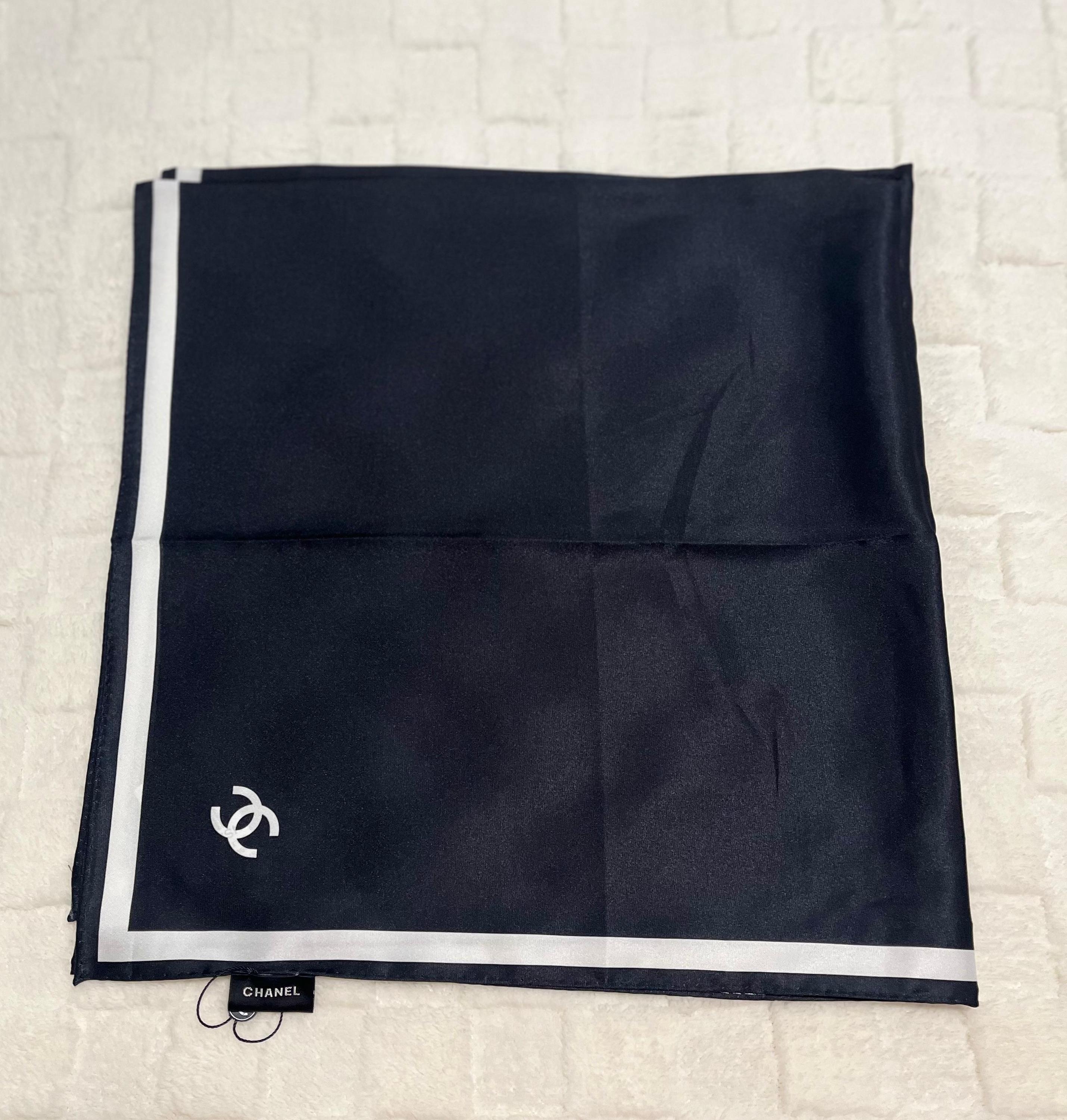 Black and White Chanel Scarf - Etsy