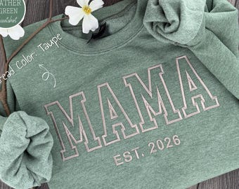 Sudadera personalizada bordada para mamá, camiseta universitaria familiar personalizada, sudadera con capucha personalizada para mamá, regalo para mamá, regalo para abuela primeriza, regalos para el Día de la Madre