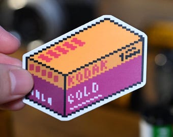 35mm Film Pixel Art Vinyl Sticker Kodak Gold Film Box