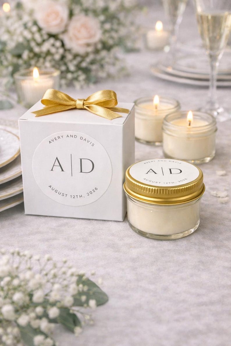 Mini Candles for Guest / Wedding Candle Favors Set /personalized Bridal ...