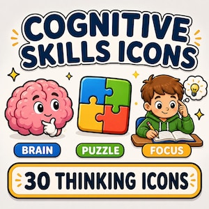 Cognitive Skills Icons for Kids | Brain Development, Memory, Learning Clipart (Digital Download)