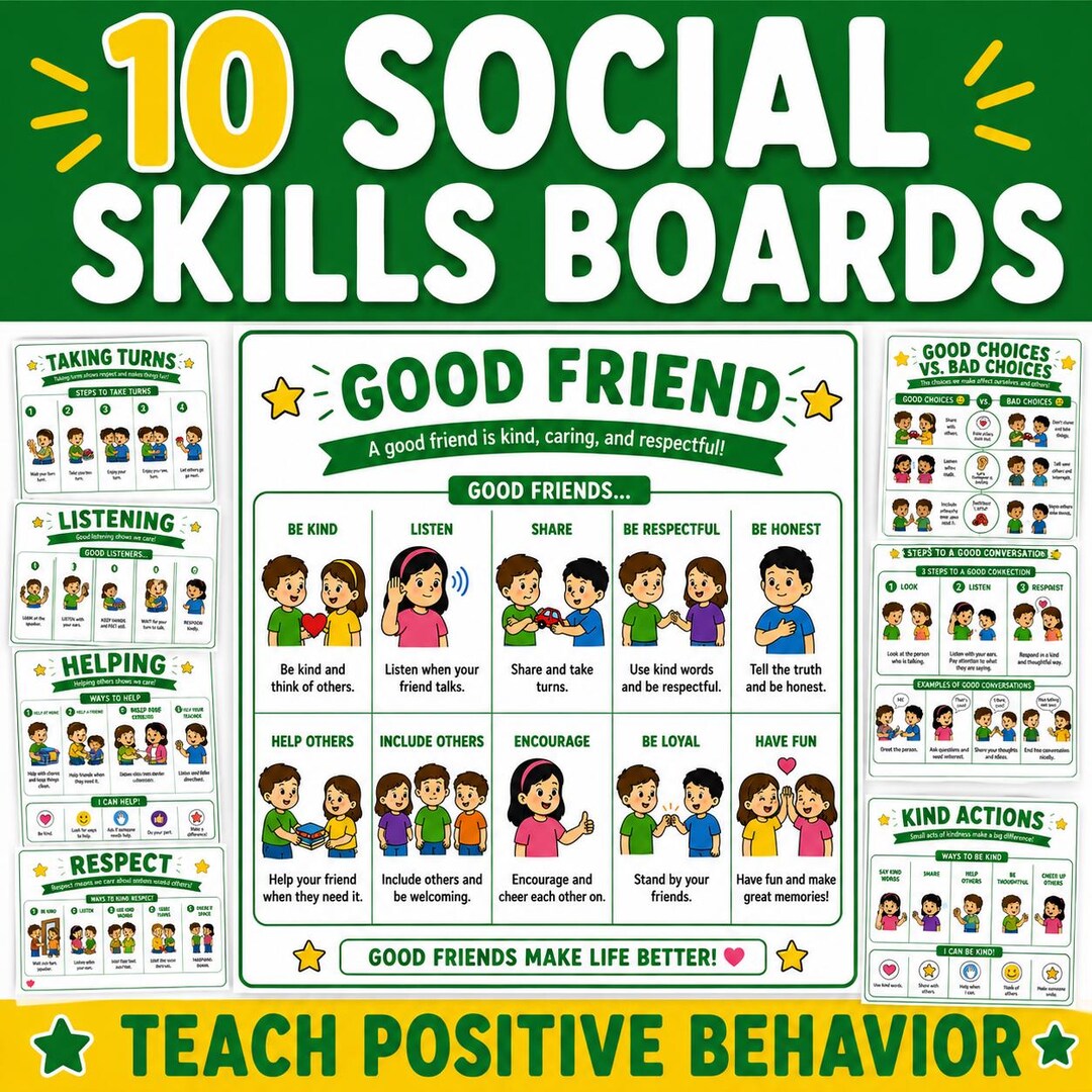 Social Skills Printable for Kids | How to Be a Good Friend | SEL ...