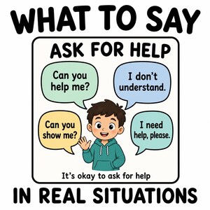 Tableros de guiones sociales para niños / 10 hojas de trabajo imprimibles de comunicación SEL / Terapia del habla, apoyo para el autismo, habilidades sociales, PDF para el aula