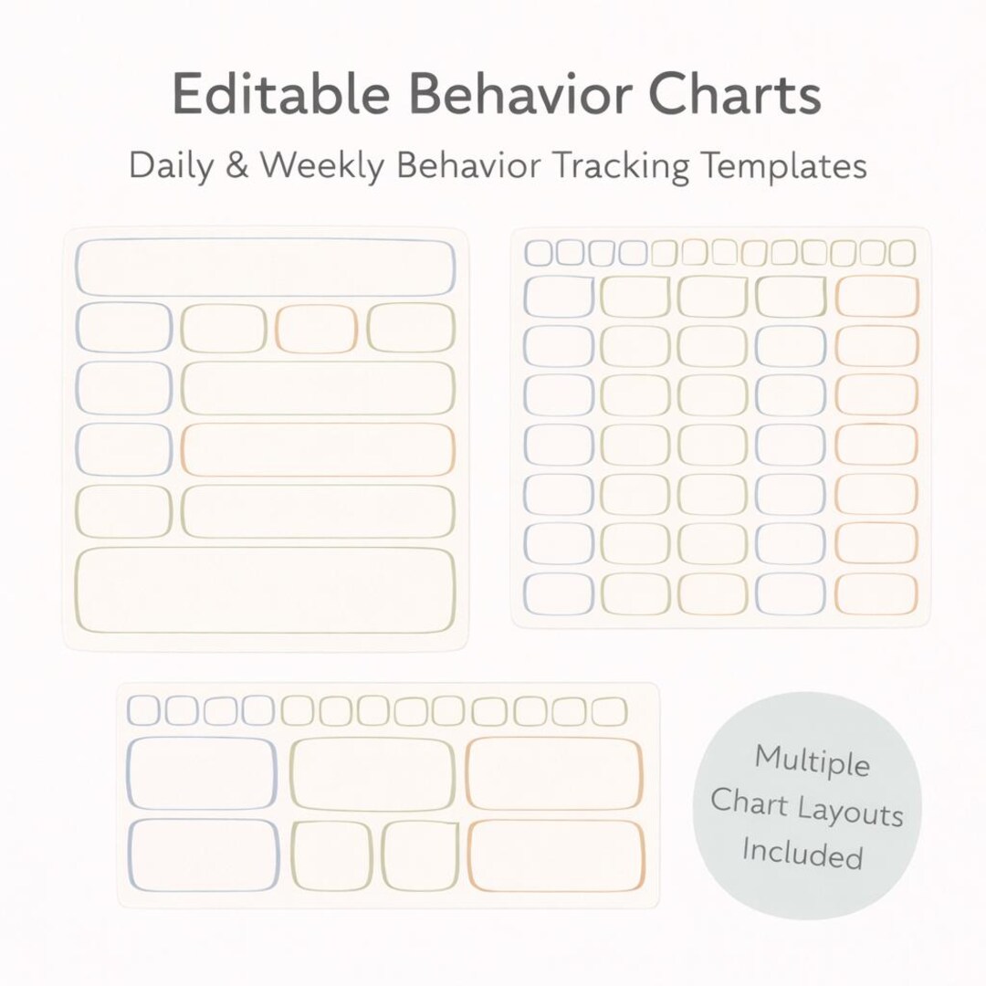 Editable Behavior Charts | Daily and Weekly Behavior Tracking Templates ...