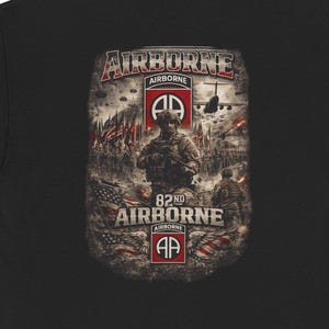 82nd Airborne Paratrooper Patch T-Shirt | Military Airborne Tee