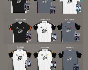 May include: A promotional image featuring a collection of official jerseys for the "Love Out Loud 2026" event. Each jersey has a unique design with team names and logos, including "EARTHMIX," "BOUNPREM," and "PONDPHUWIN." The jerseys are displayed with accompanying photos.