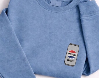 Diet Pepsi Embroidered Shirt, Retro Soda Can Graphic Tee, Vintage Aesthetic Drink Sweatshirt