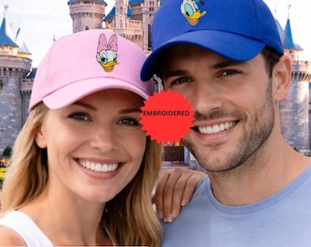 Disney Embroidery Hat, Personalized Donald Daisy Cap, Matching Family Vacation Hats, Disneyland Trip Gift, Sporty Chic Minimalist Headwear