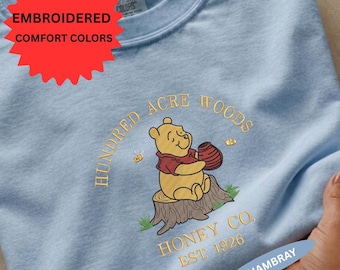 Retro Winnie The Pooh Embroidered Shirt, Classic Disney Bear Tee, Vintage Disneyland Outfit, Disneyworld Trip Apparel, Gift For Fans