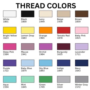 the color chart for thread colors
