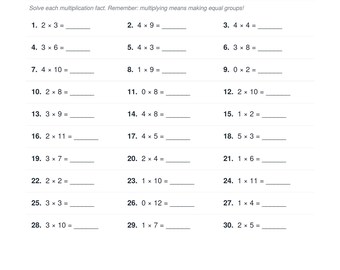 3rd Grade Multiplication Division Worksheet PDF | Math Practice Printable | Times Tables | Fact Families | Answer Key | Homeschool