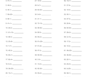Hojas de ejercicios de matemáticas para primer grado en PDF / Práctica de suma y resta / 10 páginas imprimibles / Cuaderno de ejercicios para educación en casa