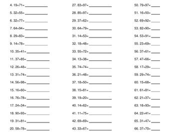 Hojas de ejercicios de matemáticas para segundo grado / Cuaderno de 690 problemas / Práctica de suma