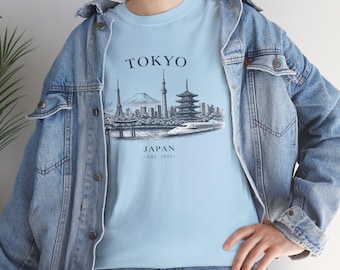 Camiseta con el horizonte de Tokio / Ilustración del paisaje urbano de Japón