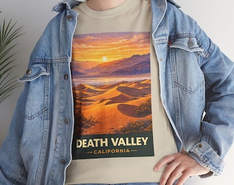 Camiseta con póster del Valle de la Muerte, desierto de California / Camiseta vintage con atardecer en el Parque Nacional