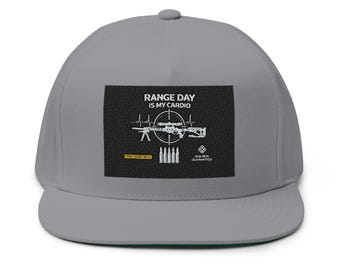 Gorra de visera plana "Range Day Is My Cardio" / Gorra bordada "Shooting Target"