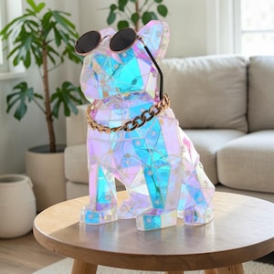 French Bulldog LED Lamp, Holographic Acrylic 3D Dog Night Light, Smart App Control Gaming