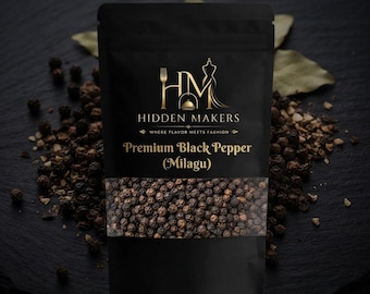 Poivre noir entier | Grains de poivre indiens frais de la ferme, épice aromatique