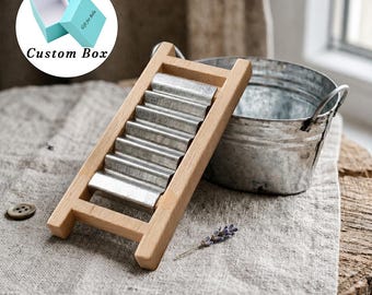 Miniature Rustic Washboard and Metal Tub Set, Dollhouse Laundry Decor, Farmhouse Tiny House Accessory, Handmade Miniatures