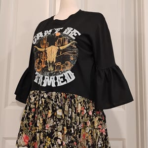 long sleeve graphic t shirt dress Fierce Vintage Long-Sleeve Graphic T-Shirt Dress