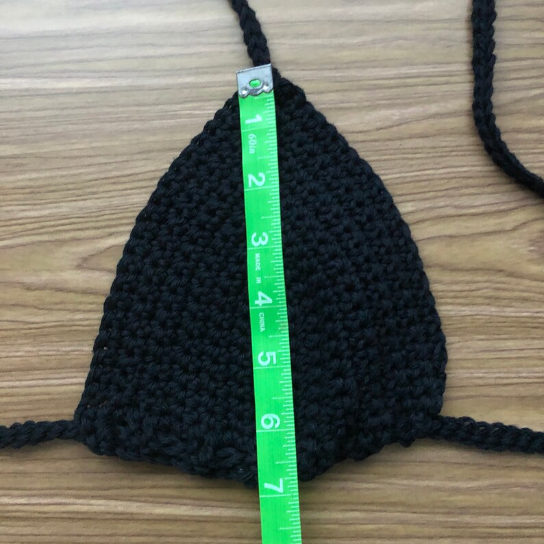 Black Crochet Bikini Top Adult Size
