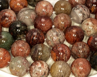 13-14MM MULTI COLOR LACE PHANTOM QUARTZ GEMSTONE AA ROUND LOOSE BEADS 7.5/"