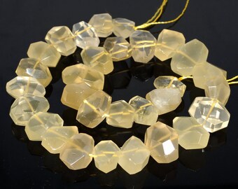 26X10-9X5MM LEMON SMOKY QUARTZ GEMSTONE GRADE A PEBBLE NUGGET LOOSE BEADS 7.5/"