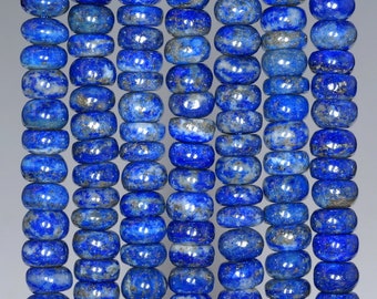 6X3MM NATURAL LAPIS LAZULI GEMSTONE GRADE AB RONDELLE LOOSE BEADS 7.5/"