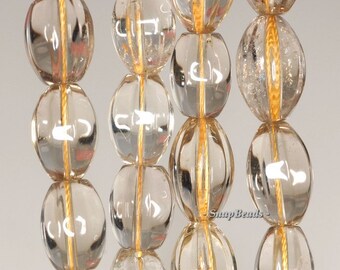 24X13-20X13MM LEMON QUARTZ GEMSTONE BARREL DRUM LOOSE BEADS 7.5/"