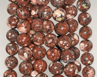 10MM MACCHIATO DALMATION JASPER GEMSTONE BROWN AA ROUND 10MM LOOSE BEADS 16/"