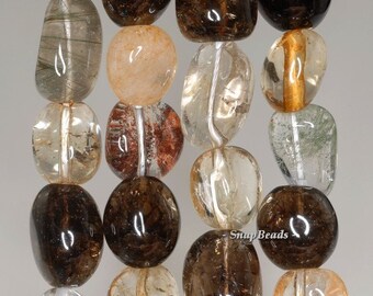 22X13-13X10MM MIX QUARTZ GEMSTONE FACETED NUGGET LOOSE BEADS 7.5/"