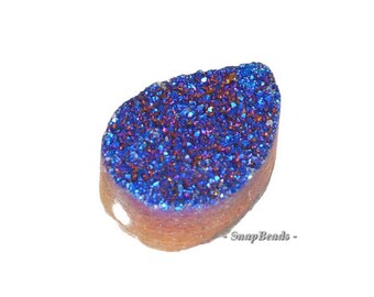 SILVER MIST PIXIE DUST DRUZY GEMSTONE SILVER LOOSE BEADS GRADUATED SET 9 BEADS