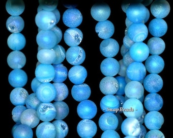 10MM MIDNIGHT BLUE PIXIE DUST DRUZY GEMSTONE DARK BLUE ROUND LOOSE BEADS 6.5/"