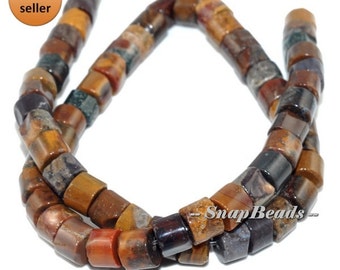 SYMPHONY OCEAN AGATE GEMSTONE HEISHI RONDELLE DRUM 8X6MM LOOSE BEADS 15.8/"
