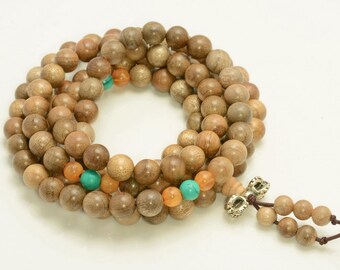 Full strand 10.3mm 011739003 42 Inch Matte Silkwood Beads Round Beads Approx 108 Beads 10mm Mala Beads