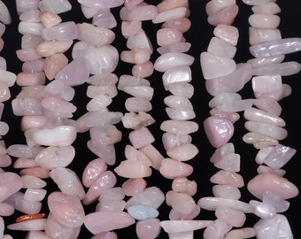 7-9MM KUNZITE GEMSTONE PEBBLE NUGGET CHIP LOOSE BEADS 34/"