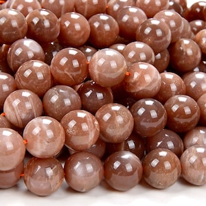 Natural Chocolate Sunstone Gemstone Grade AA Round 11MM 12MM 13MM 14MM 15MM 16MM Loose Beads (D193)