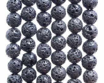 4mm Lava Genuina Piedras preciosas de Basalto Volcánico Grado AAA Negro Ronda 4mm Loose Abalorios 16 pulgadas Full Strand (80004597-759)