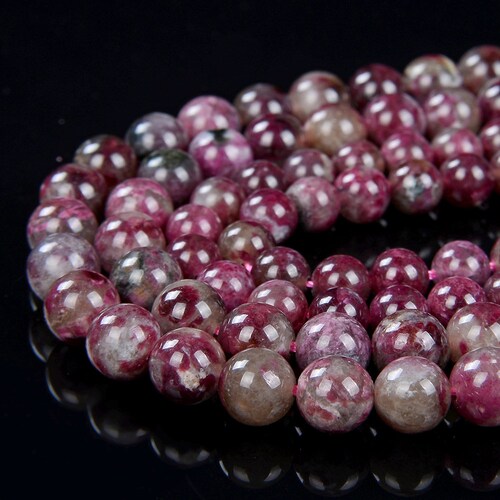 Violet rouge de Madagascar, pierre précieuse d'eudialyte de qualité AAA, ronde, 5 mm 6 mm 7 mm, 8 mm, 10 mm, perles en vrac (D15)