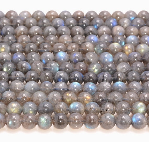 8MM GREY MOONSTONE GEMSTONE GRADE AA ROUND 8MM LOOSE BEADS 7/"