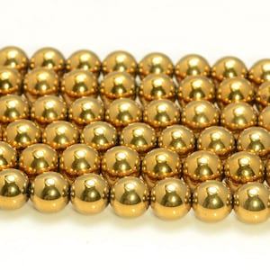 6mm Titanium Gold Natural Mystic Quartz Gemstone Round Loose Beads 15.5 inch Full Strand (90187527-709A)