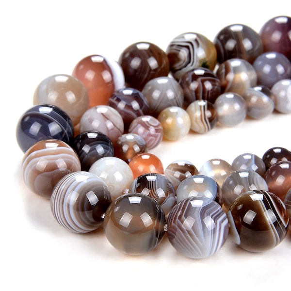 8mm Botswana Agate Gemstone Grade AAA Round Loose Beads 15 inch Full Strand (80003055-150)