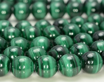 Genuine Natural Malachite Gemstone AAA Green Round Loose Beads 4mm/5mm/6mm/8mm/10mm/12mmm (141)