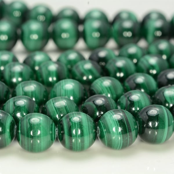 Genuine Natural Malachite Gemstone AAA Green Round Loose Beads 4mm/5mm/6mm/8mm/10mm/12mmm (141)