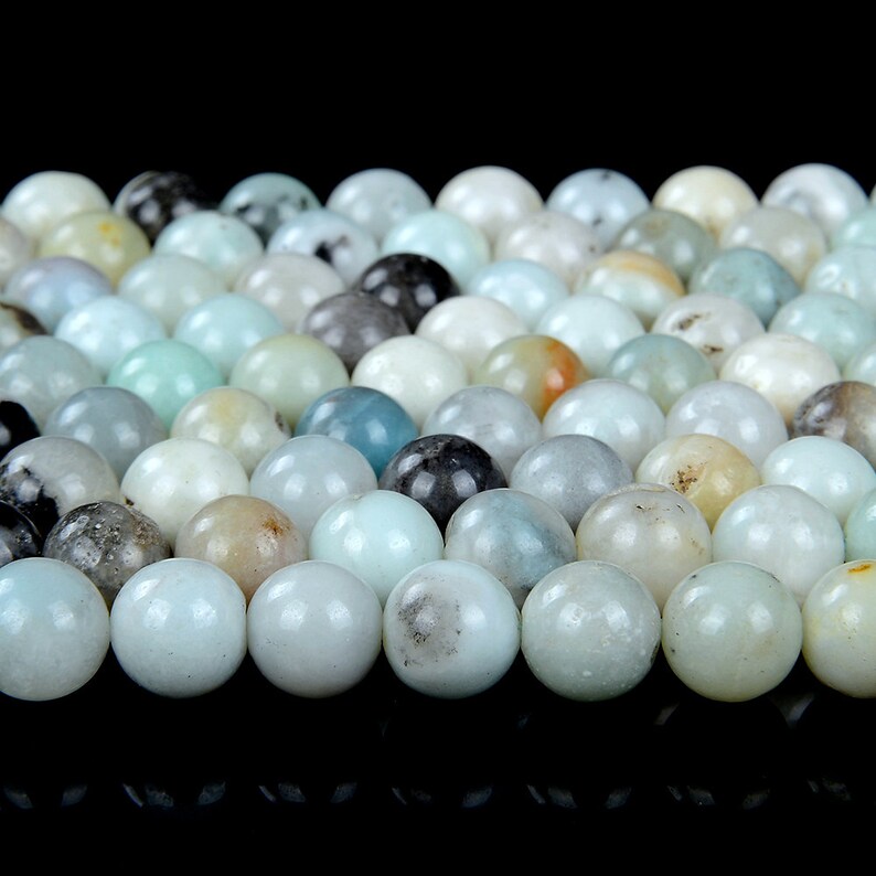 4MM Amazonite Gemstone Blue Brown Round Loose Beads 15.5 inch Full Strand 90182422-395